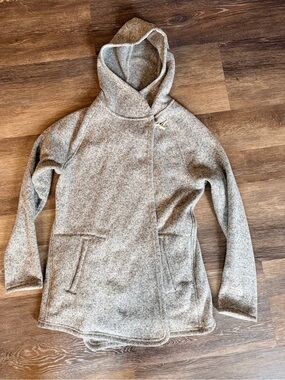 The North Face Heathered Taupe Hooded Toggle Jacket